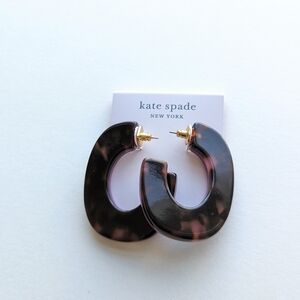 Kate Spade NY Resin 'Urban Jungle' Two Tone Hoop Earrings Purple, Tortoise